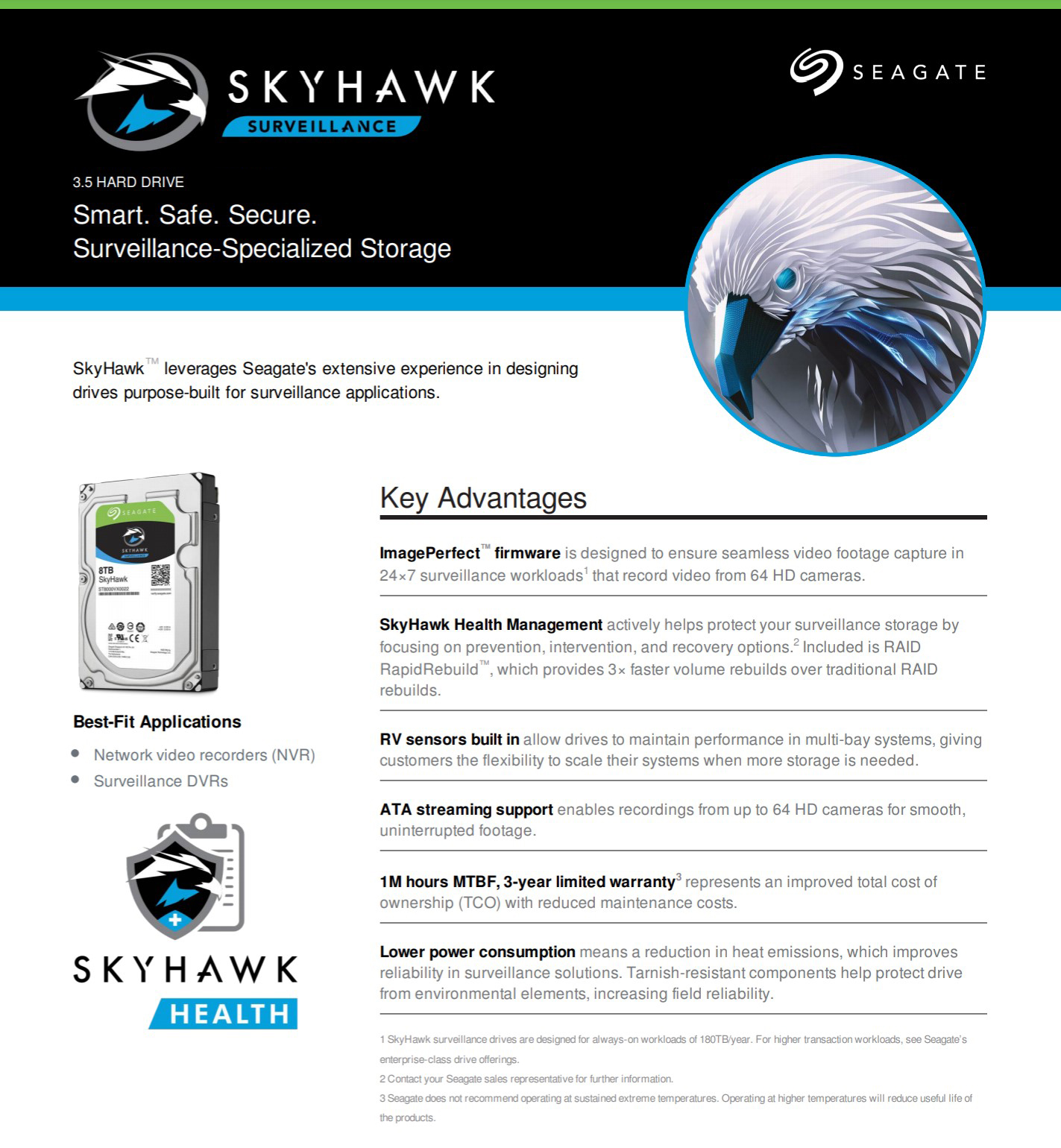 A large marketing image providing additional information about the product Seagate SkyHawk AI 3.5" Surveillance HDD - 8TB 256MB - Additional alt info not provided