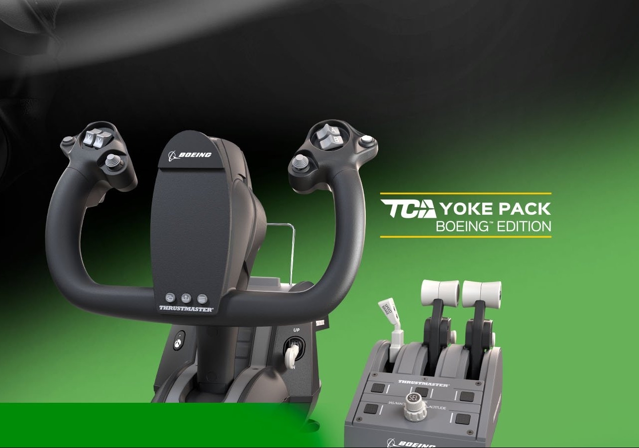 A large marketing image providing additional information about the product Thrustmaster TCA Yoke Pack Boeing Edition for Xbox and PC - Additional alt info not provided