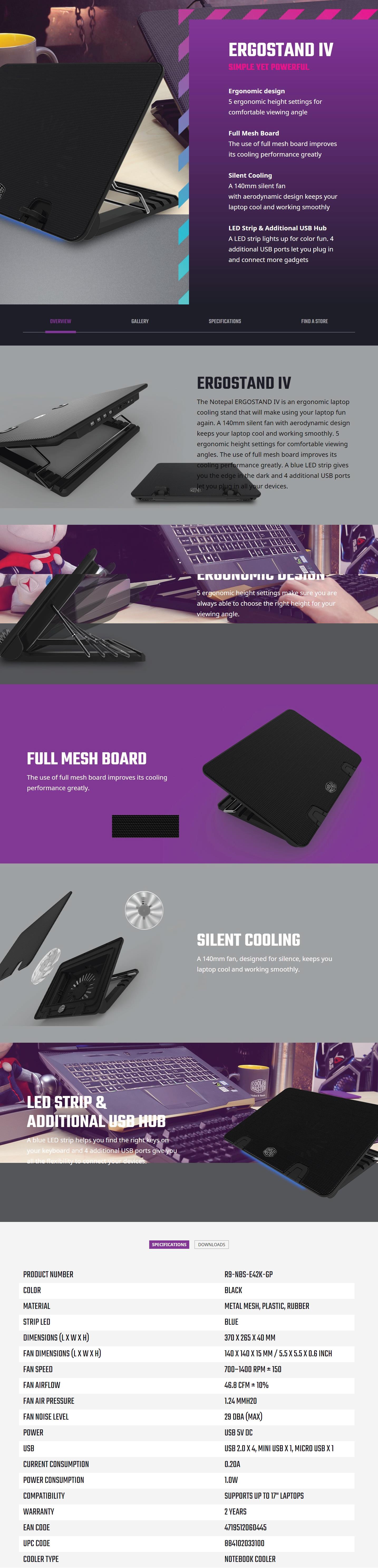 A large marketing image providing additional information about the product Cooler Master Ergostand IV - Additional alt info not provided