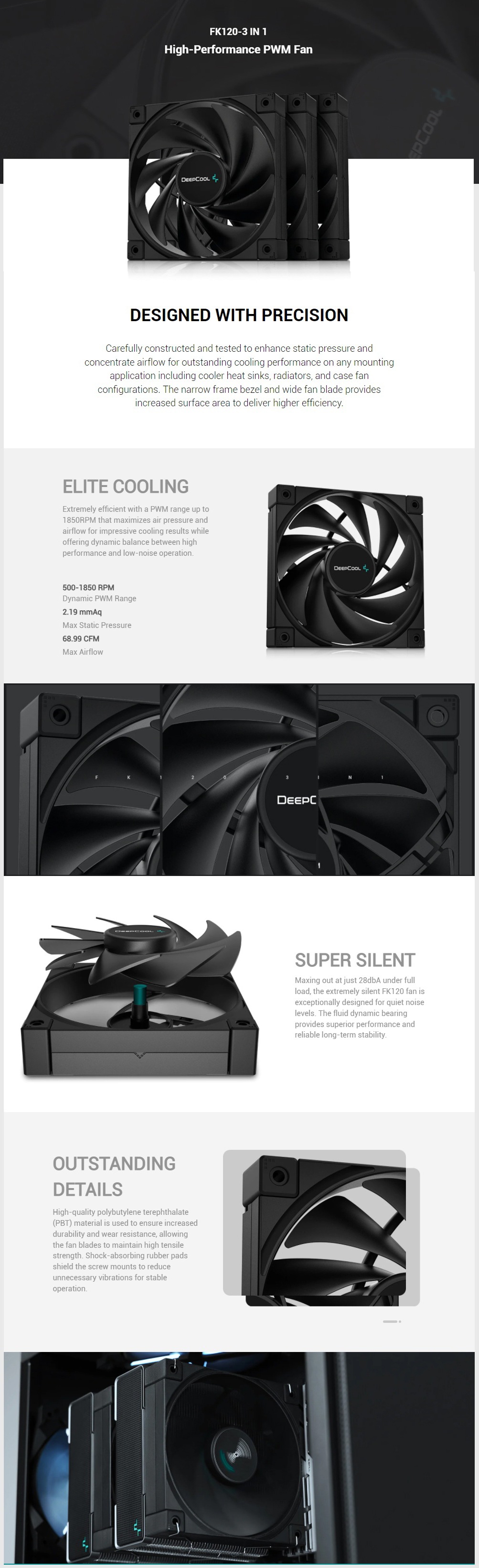 A large marketing image providing additional information about the product DeepCool FK120 120mm Fan - Additional alt info not provided