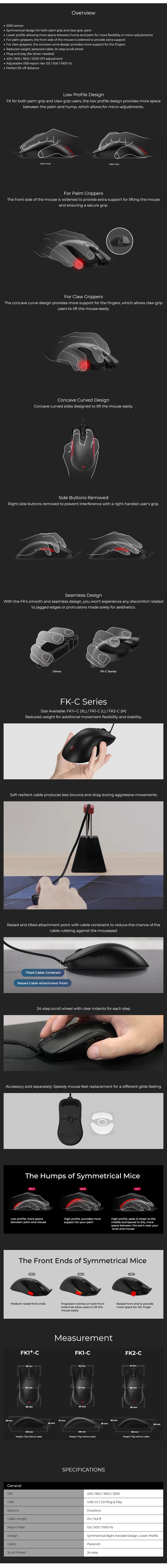 A large marketing image providing additional information about the product BenQ ZOWIE FK1-C Esports Gaming Mouse - Additional alt info not provided