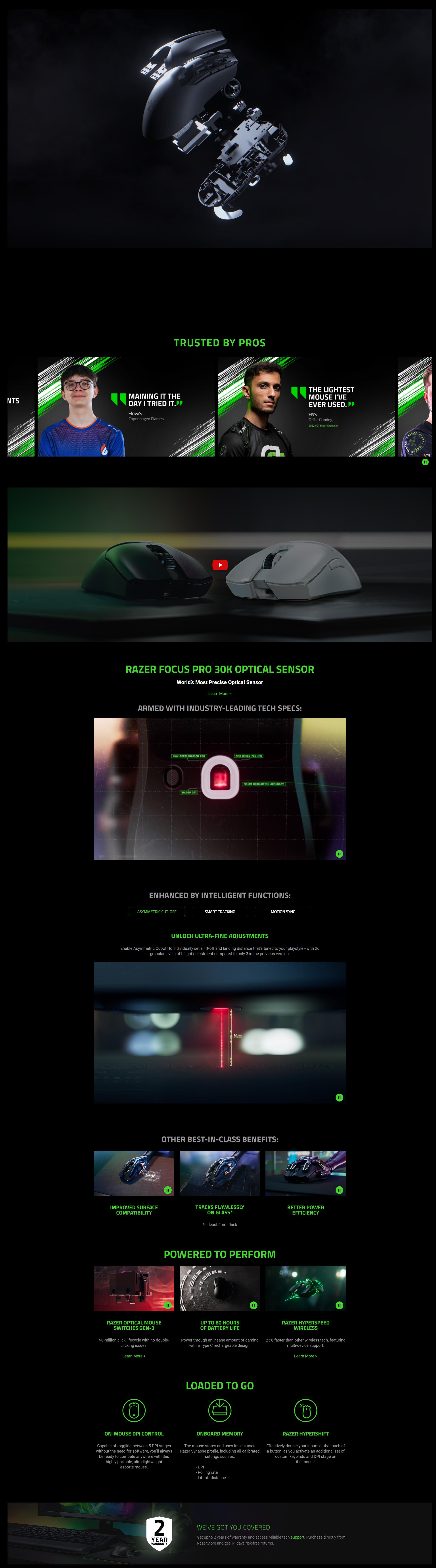 A large marketing image providing additional information about the product Razer Viper V2 Pro Wireless Gaming Mouse - Additional alt info not provided
