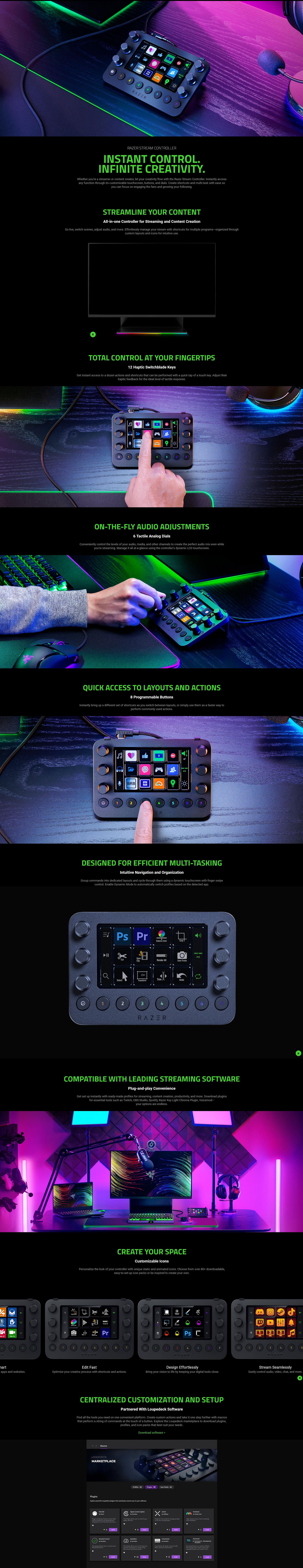 A large marketing image providing additional information about the product Razer Stream Controller - All-in-one Keypad for Streaming - Additional alt info not provided