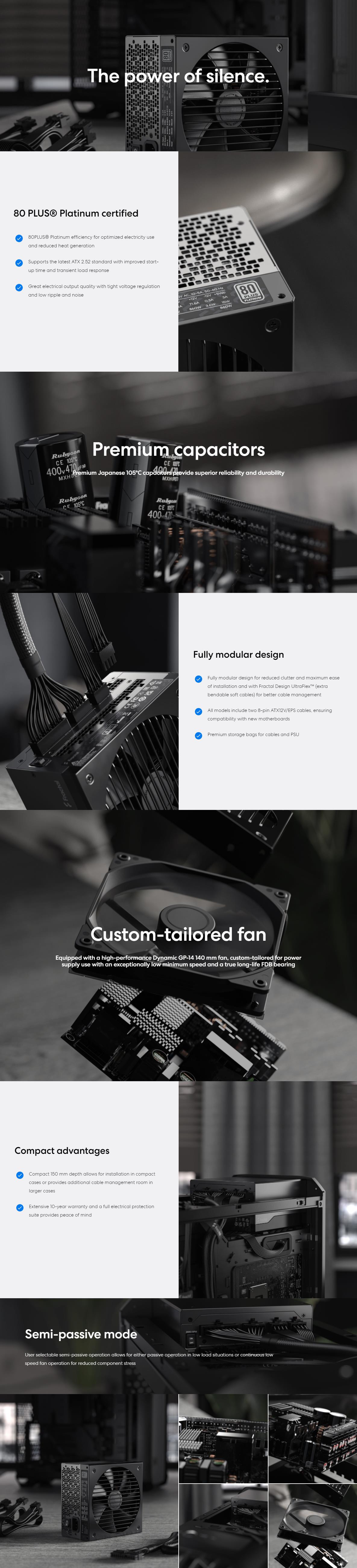 A large marketing image providing additional information about the product Fractal Design Ion+ 2 760W Platinum ATX Modular PSU - Additional alt info not provided