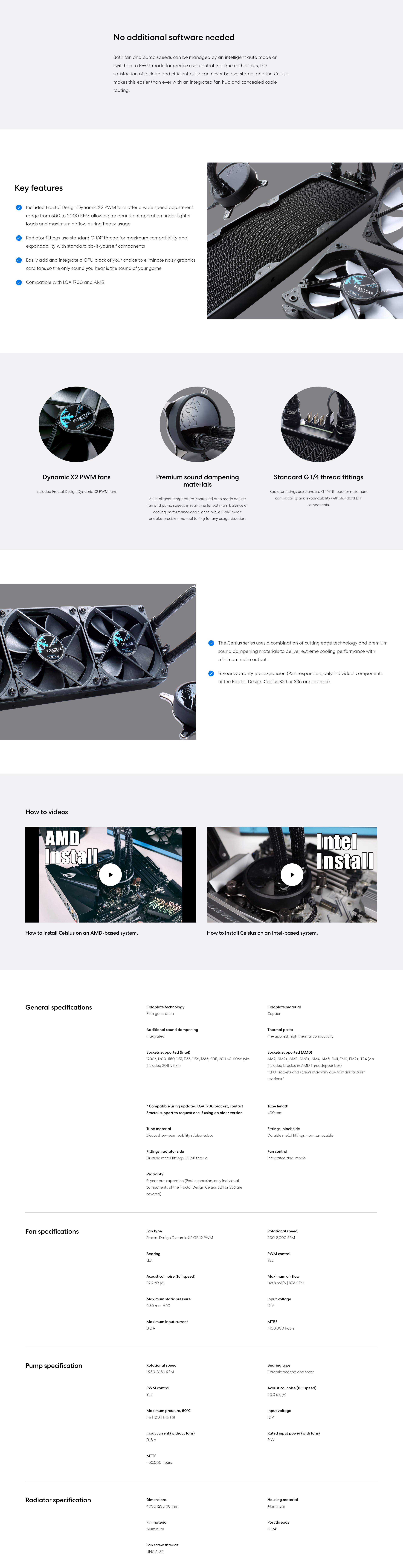 A large marketing image providing additional information about the product Fractal Design Celsius S36 360mm AIO CPU Cooler - Black - Additional alt info not provided