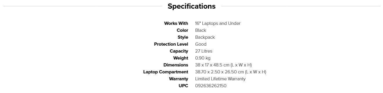 A large marketing image providing additional information about the product Targus 16" Terra Backpack - 27L  - Additional alt info not provided
