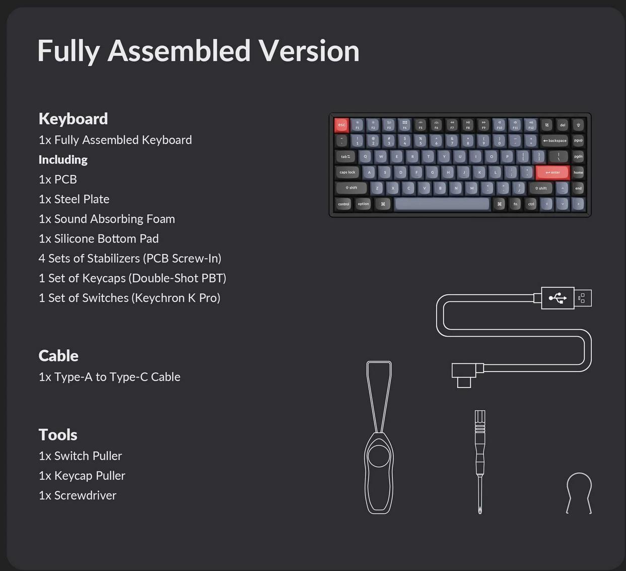 A large marketing image providing additional information about the product Keychron K2 Pro Compact RGB Wireless Mechanical Keyboard - Black (Red Switch) - Additional alt info not provided