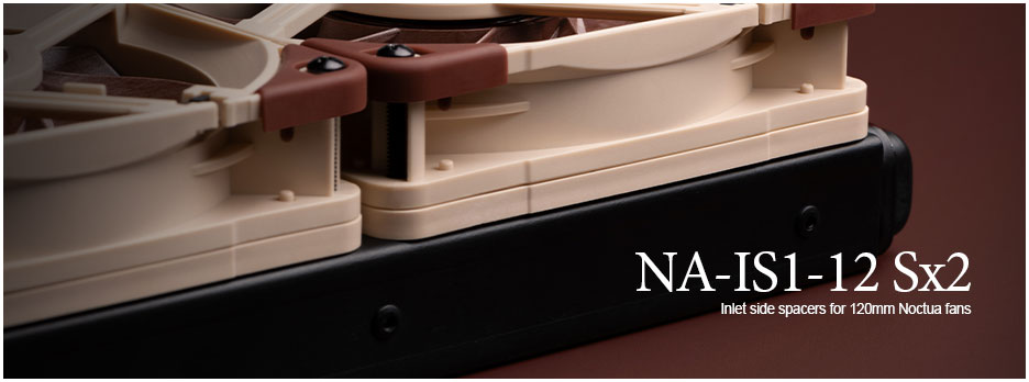 A large marketing image providing additional information about the product Noctua NA-IS1 - Inlet Side Spacers for Noctua Fans (2 Pack) - Additional alt info not provided