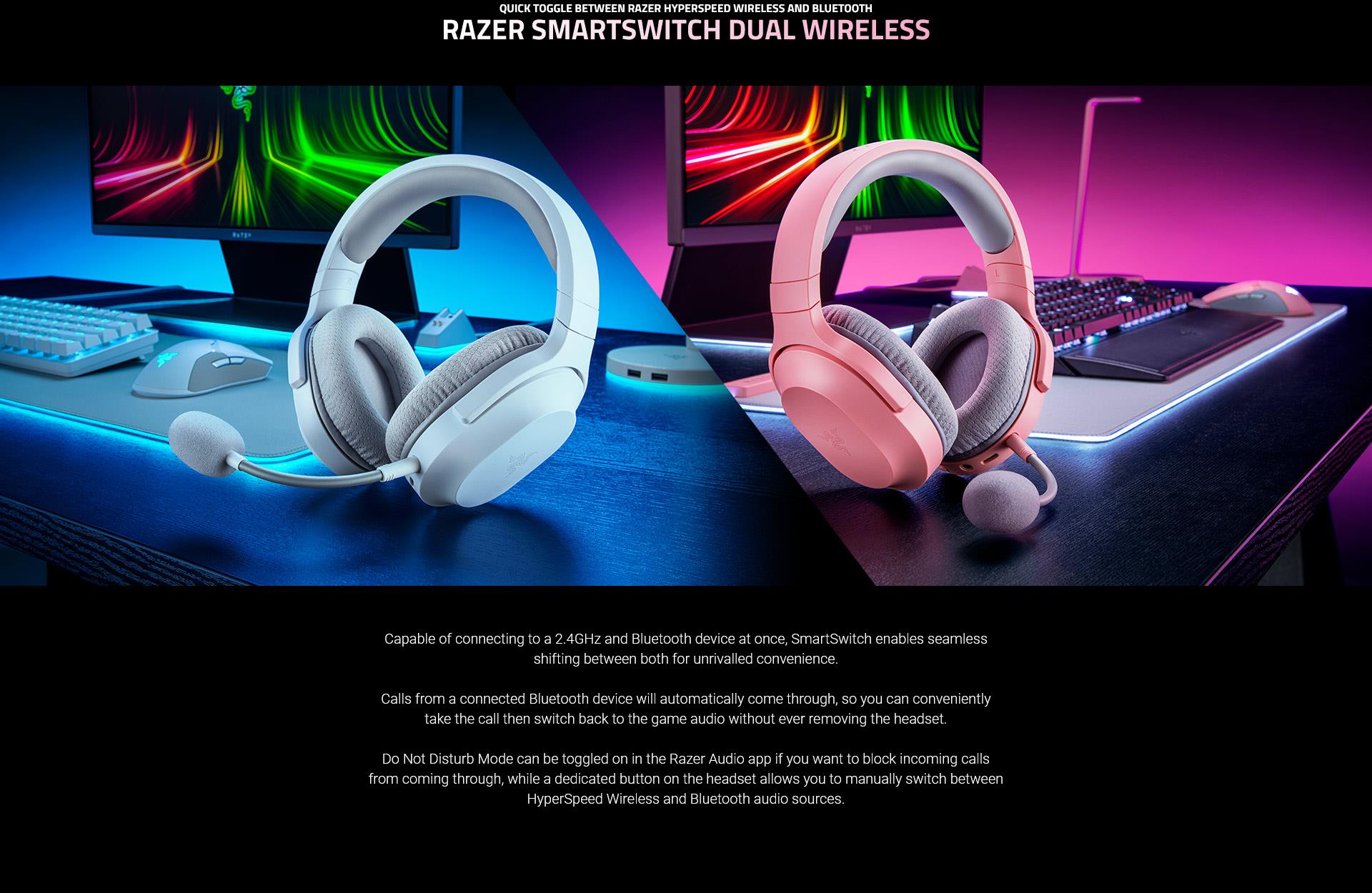 Razer Barracuda X Wireless Multi-Platform Gaming and Mobile Headset,  2.4GHz, Mercury 