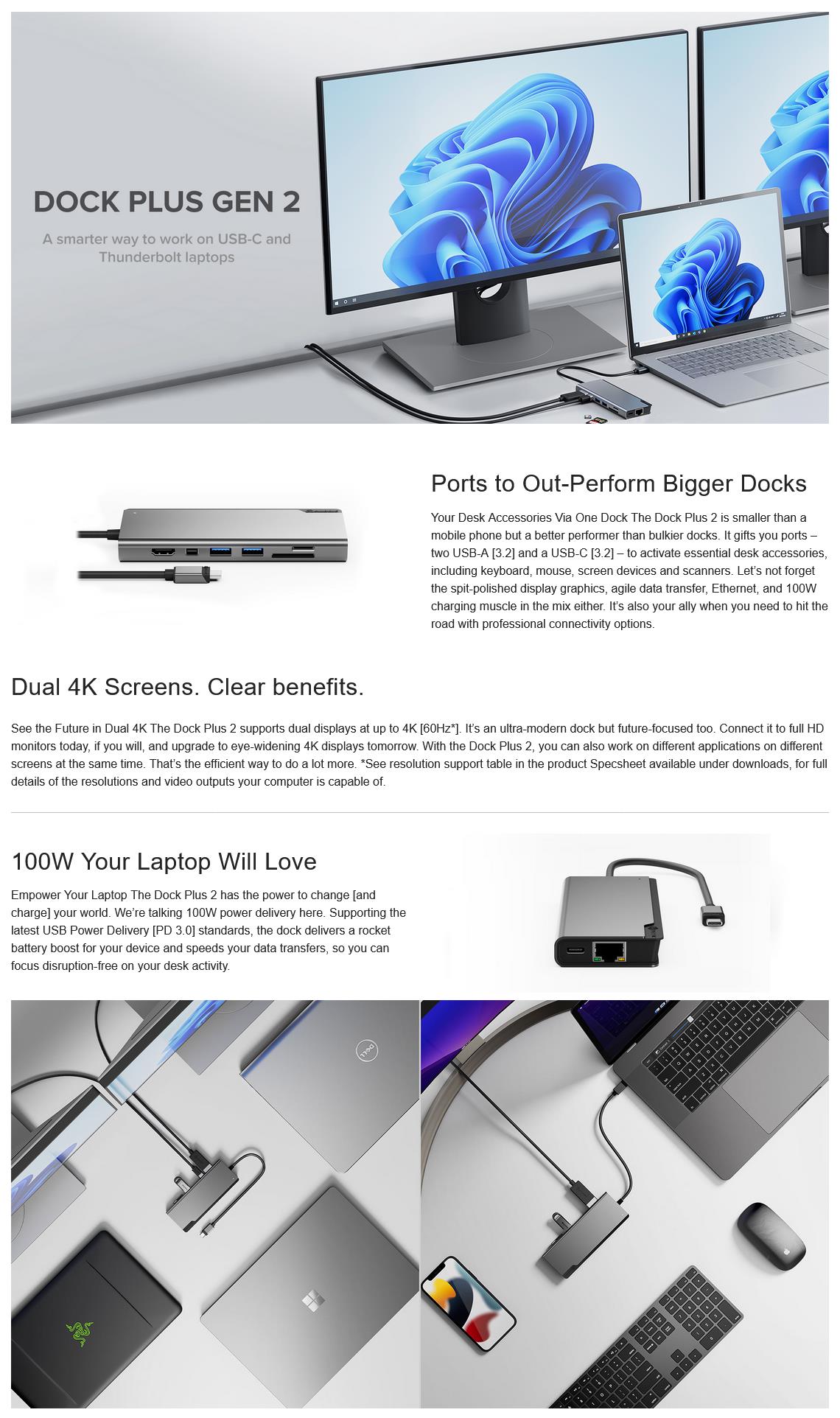 A large marketing image providing additional information about the product ALOGIC USB-C Ultra Dock PLUS Gen 2 with Power Delivery - Additional alt info not provided