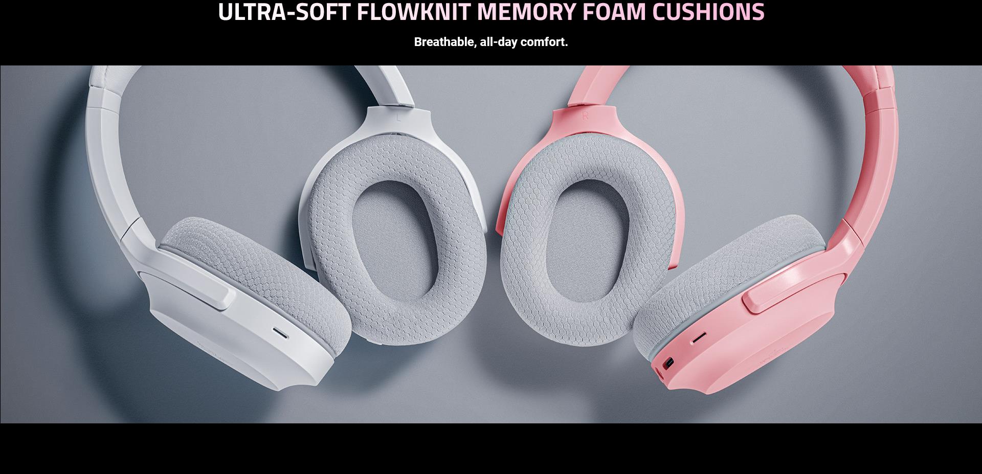 A large marketing image providing additional information about the product Razer Barracuda - Wireless Multi-platform Gaming Headset (Quartz Pink) - Additional alt info not provided