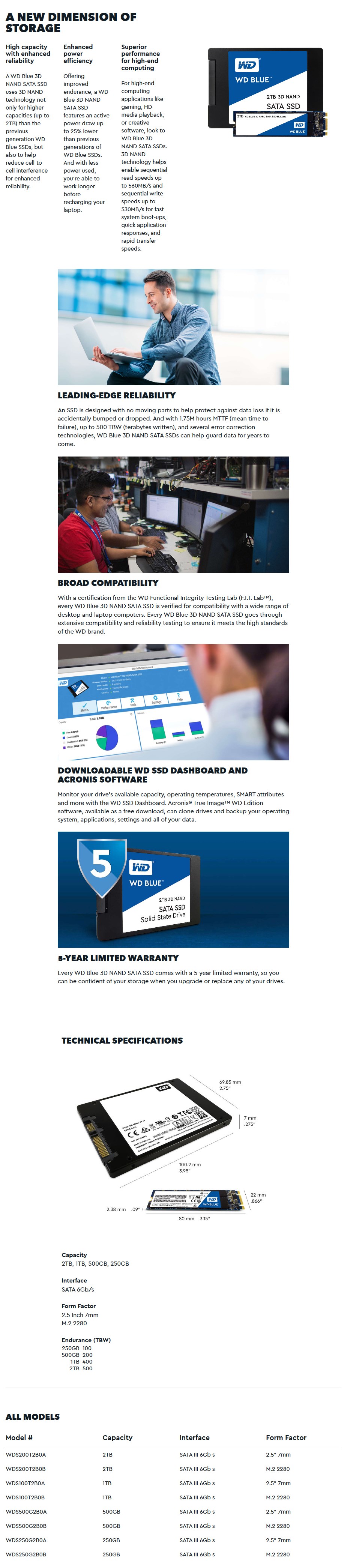 A large marketing image providing additional information about the product WD Blue SA510 SATA III 2.5" SSD - 4TB - Additional alt info not provided