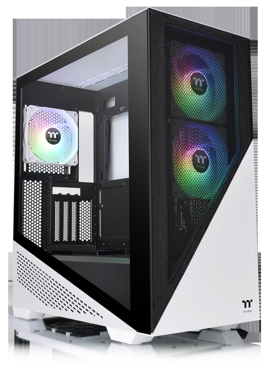 A large marketing image providing additional information about the product Thermaltake Divider 370 - ARGB Mid Tower Case (Snow) - Additional alt info not provided