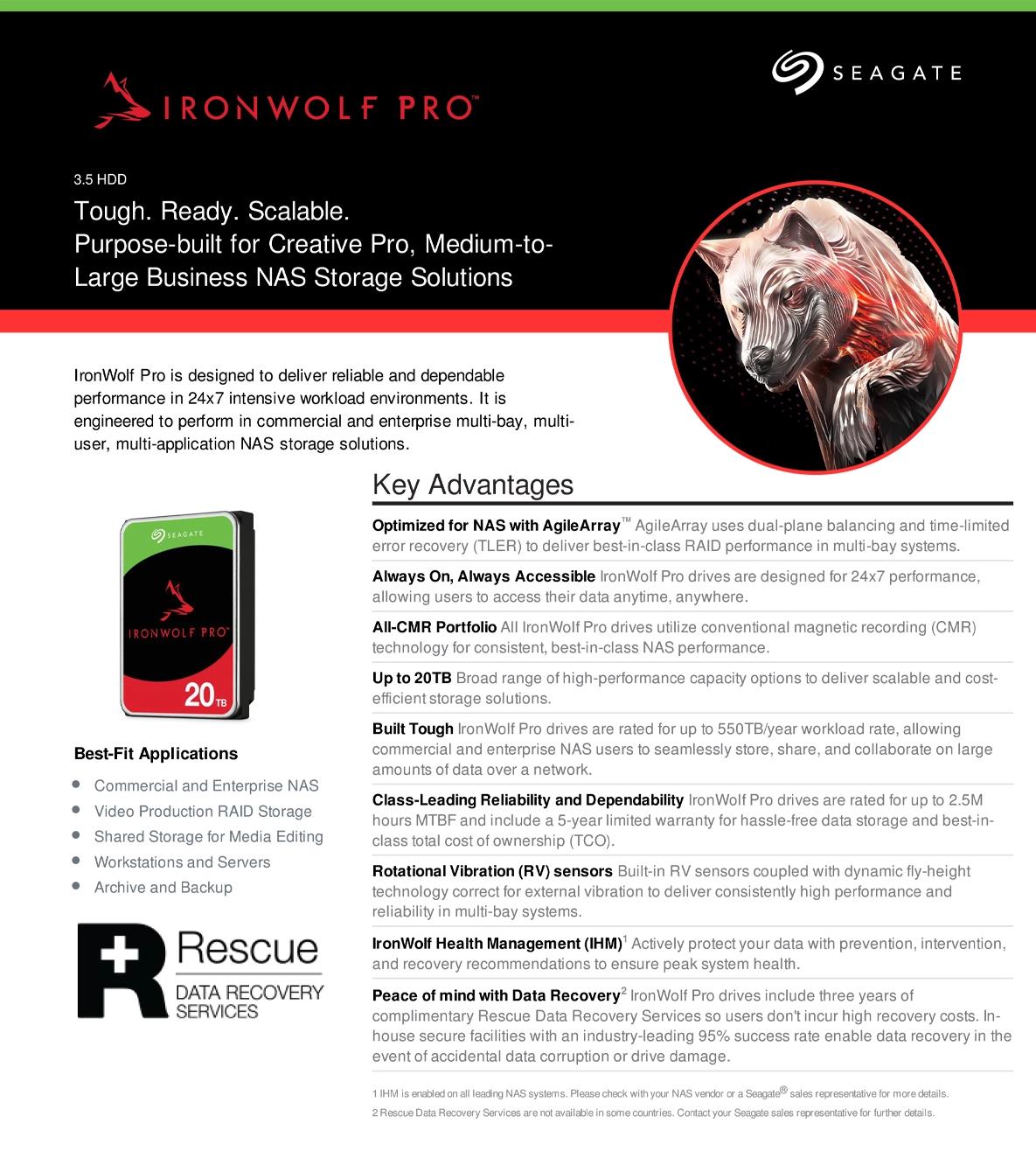 A large marketing image providing additional information about the product Seagate IronWolf Pro 3.5" NAS HDD - 18TB 256MB - Additional alt info not provided