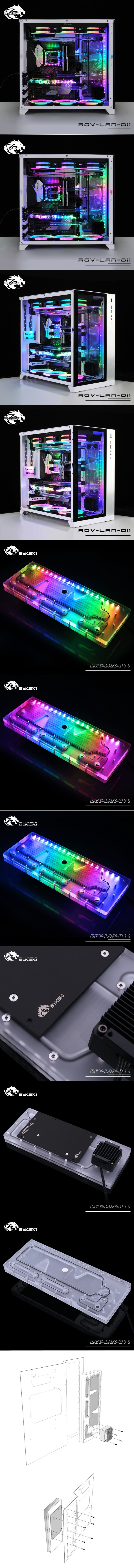 A large marketing image providing additional information about the product Bykski Lian Li PC-O11 RBW Water Distribution Board - Additional alt info not provided