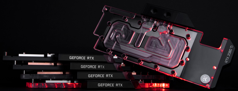 A large marketing image providing additional information about the product EK Vector RTX RE TI RGB Nickel/Plexi Waterblock - Additional alt info not provided