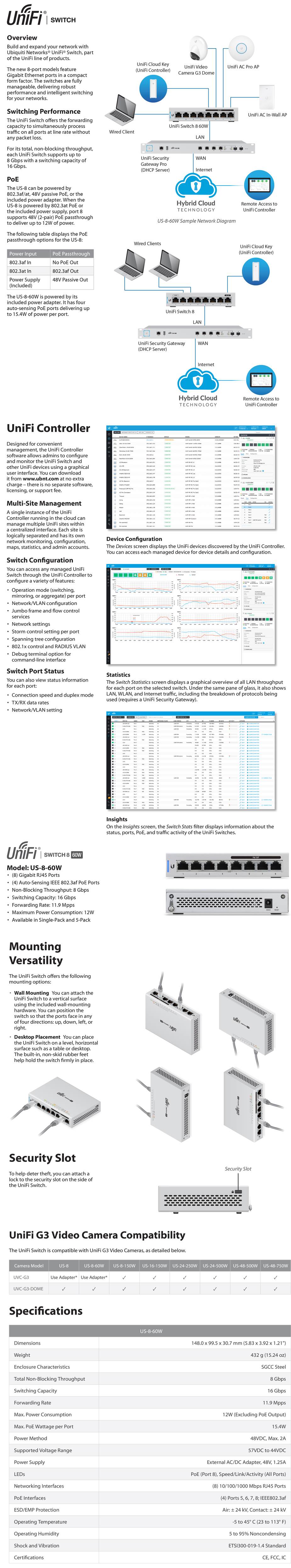 A large marketing image providing additional information about the product Ubiquiti UniFi Switch 8 Port 60W PoE Support - Additional alt info not provided