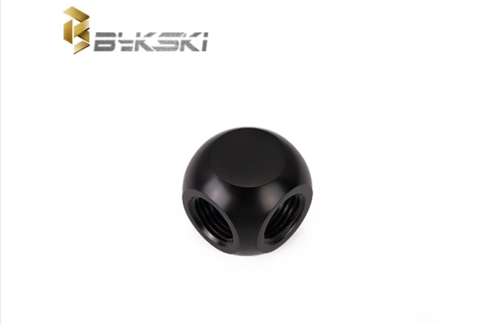 A large marketing image providing additional information about the product Bykski G1/4 4 Way Fitting - Matte Black - Additional alt info not provided