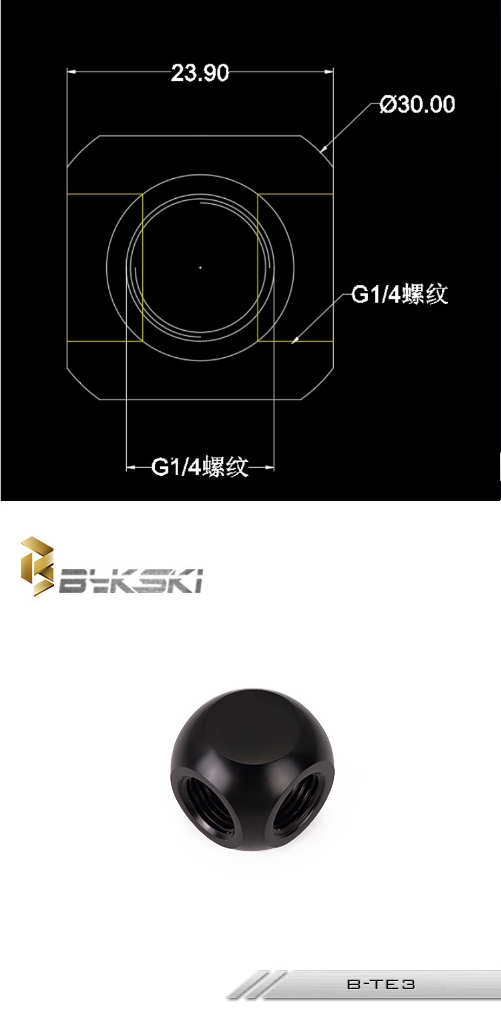 A large marketing image providing additional information about the product Bykski G1/4 T Fitting - Matte Black - Additional alt info not provided