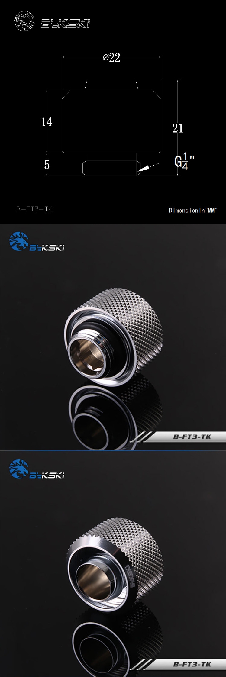 A large marketing image providing additional information about the product Bykski G1/4 10mm Soft Tube Compression Fitting - Silver - Additional alt info not provided