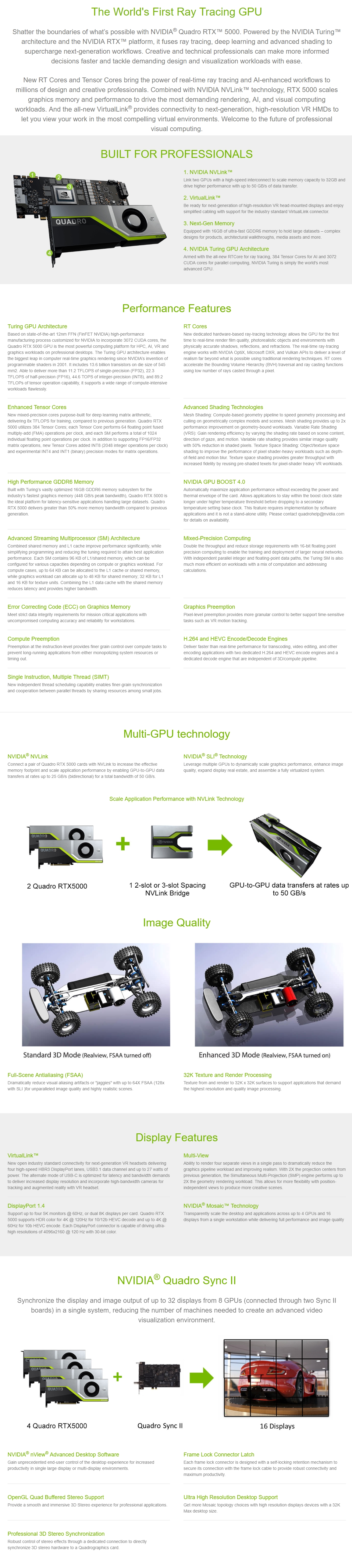 A large marketing image providing additional information about the product Leadtek Quadro RTX 5000 384-Tensor Core 16GB GDDR6 - Additional alt info not provided