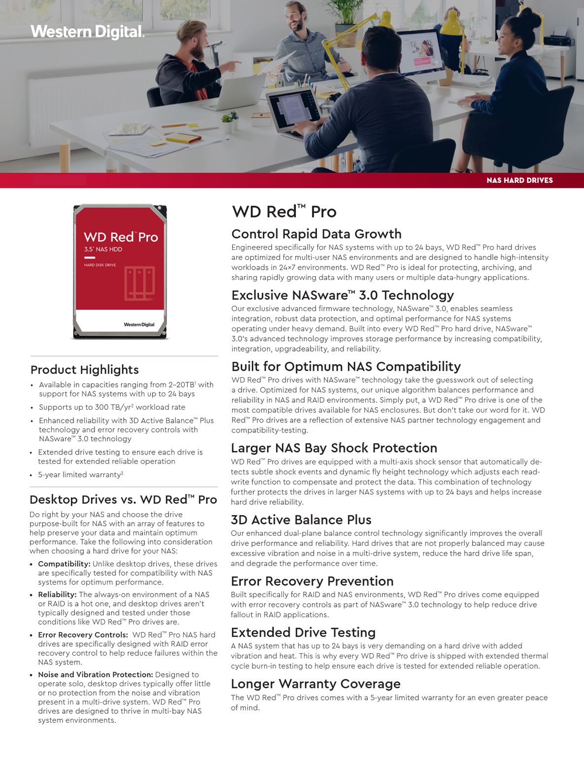 A large marketing image providing additional information about the product WD Red Pro 3.5" NAS HDD - 20TB 512MB - Additional alt info not provided