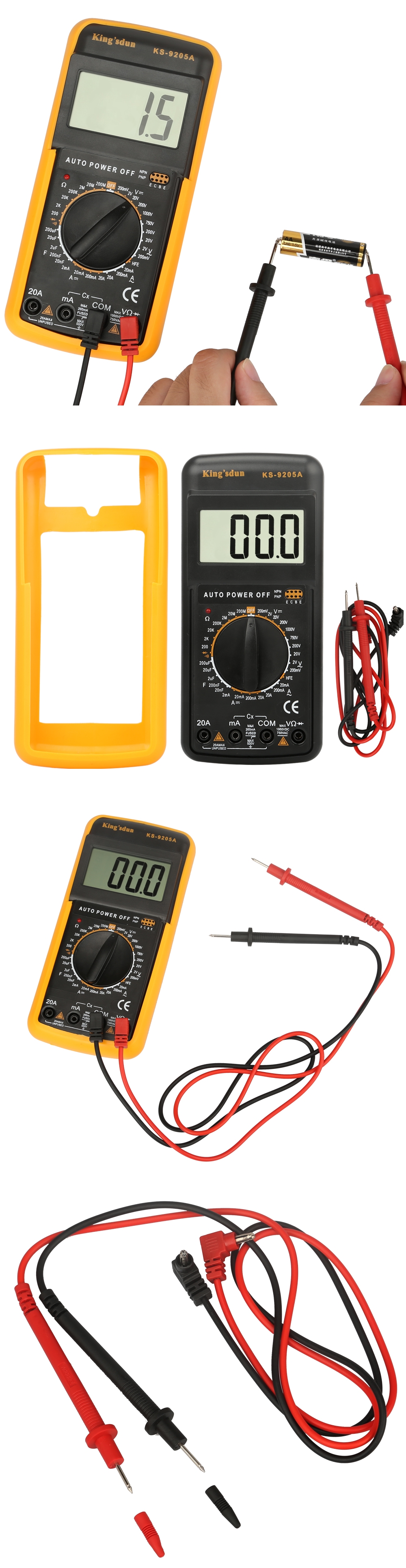 A large marketing image providing additional information about the product King'sdun Digital Multimeter Portable w/Capacitance Meter - Additional alt info not provided