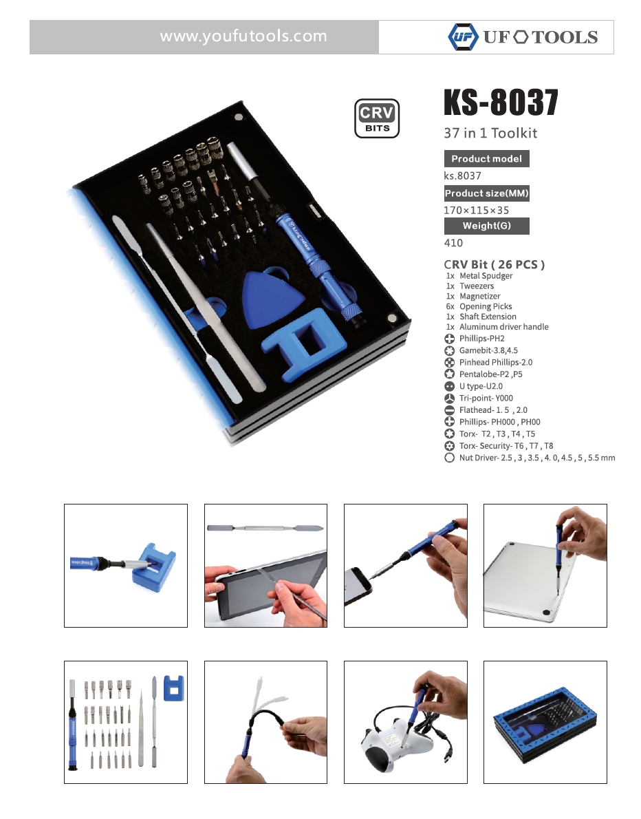 A large marketing image providing additional information about the product King'sdun 37 in 1 Screwdriver Tool Set for PC & Mobile - Additional alt info not provided