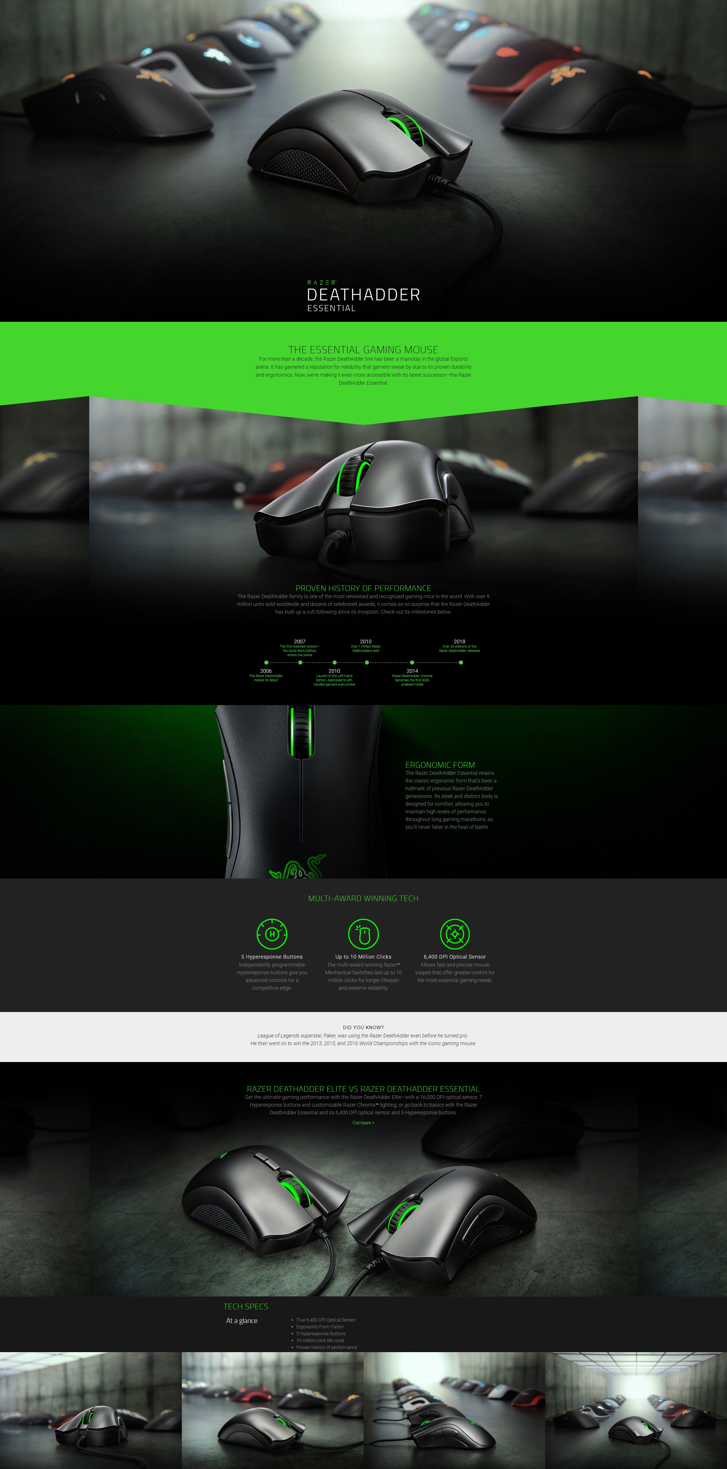 A large marketing image providing additional information about the product Razer Deathadder Essential Gaming Mouse - Additional alt info not provided