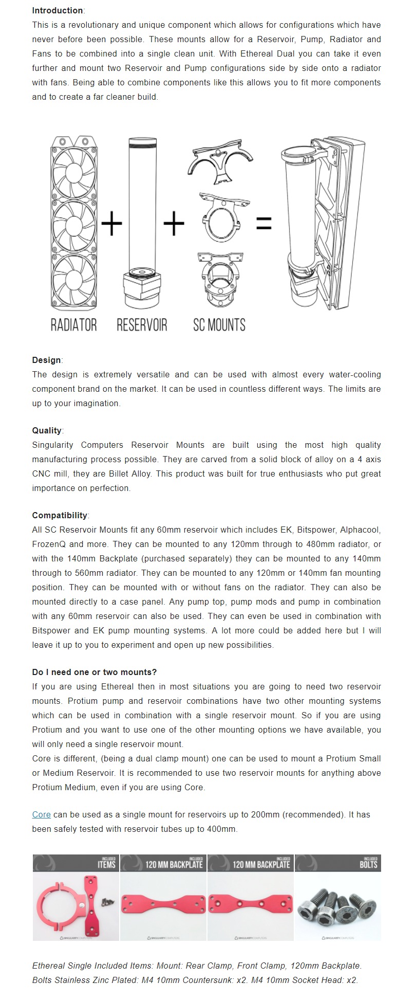 A large marketing image providing additional information about the product Singularity Reservoir Mount: Ethereal Single - Black - Additional alt info not provided