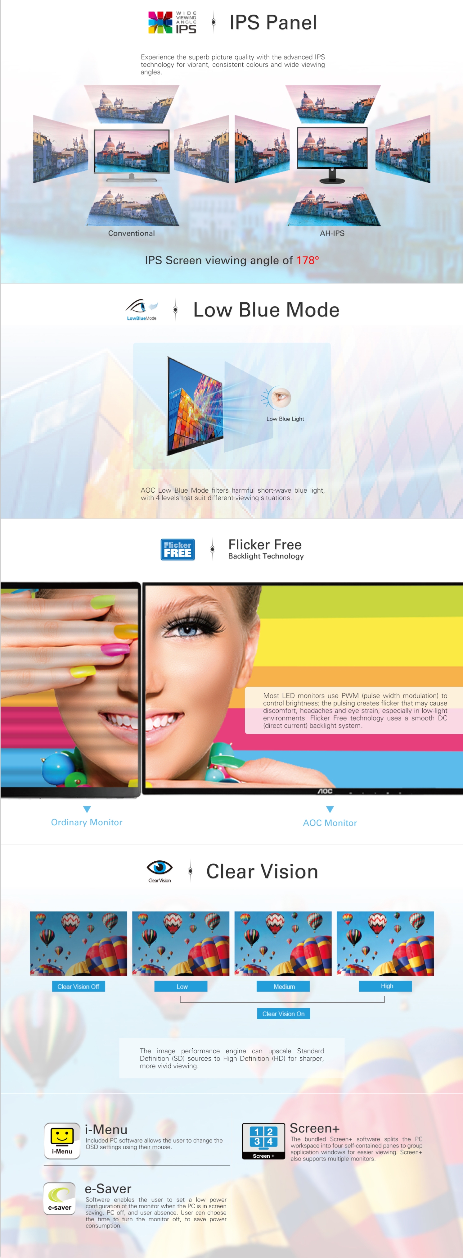 A large marketing image providing additional information about the product AOC i2490PXQU 23.8" Frameless Full HD 5MS IPS LED Business Monitor - Additional alt info not provided