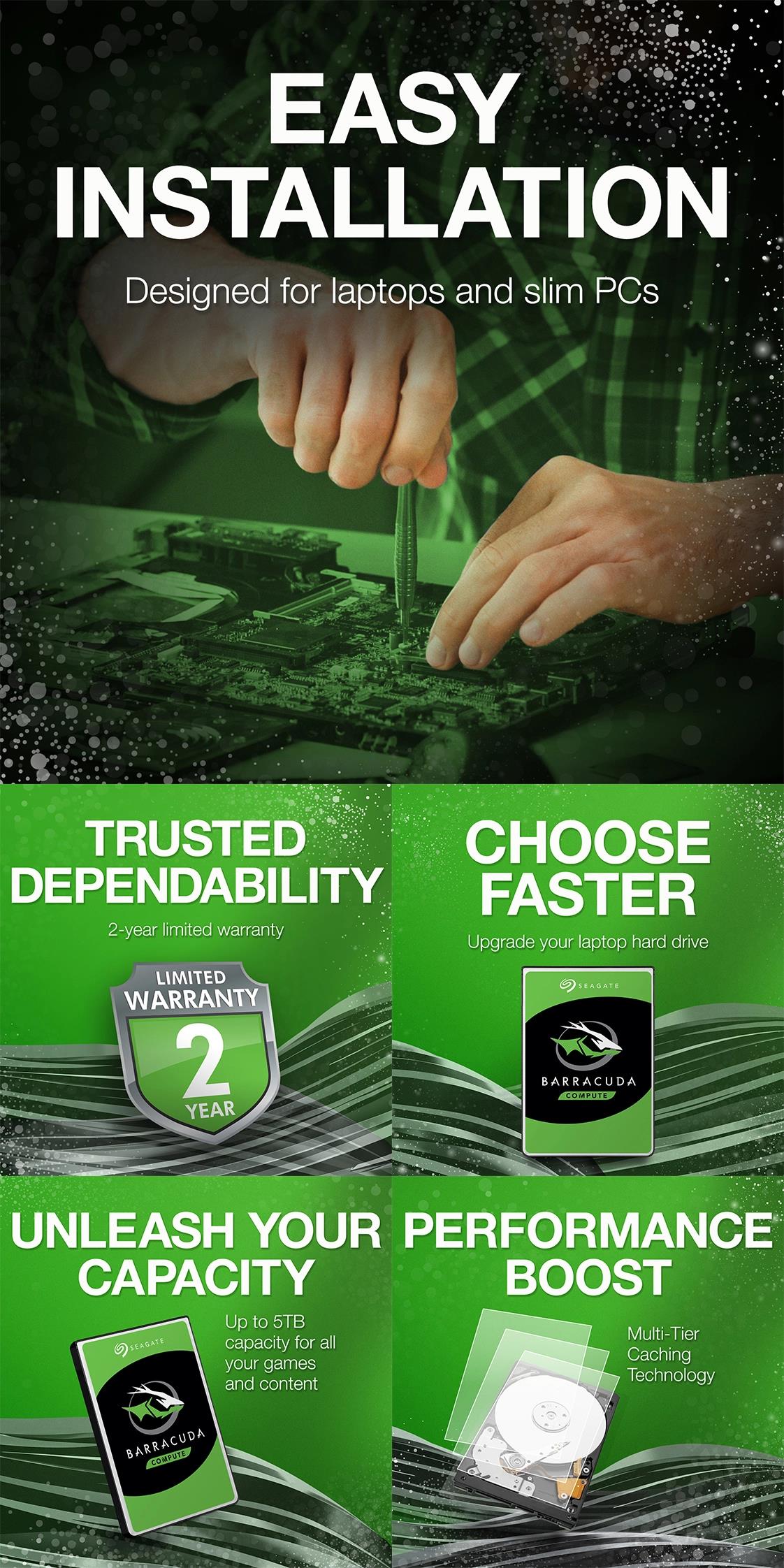 A large marketing image providing additional information about the product Seagate BarraCuda 2.5" Notebook HDD - 4TB 128MB - Additional alt info not provided