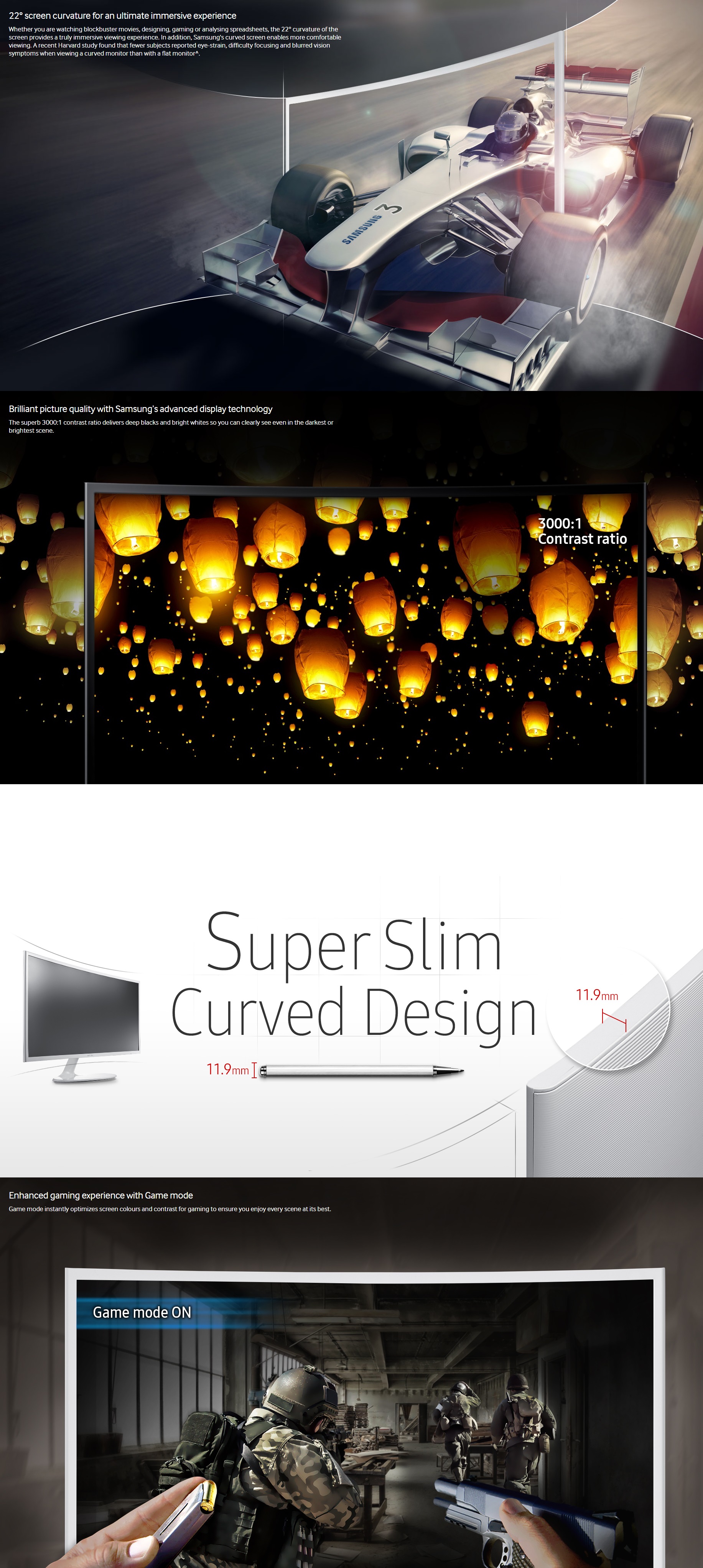 A large marketing image providing additional information about the product Samsung C32 F391 31.5" Full HD Curved 4MS VA LED Monitor - Additional alt info not provided