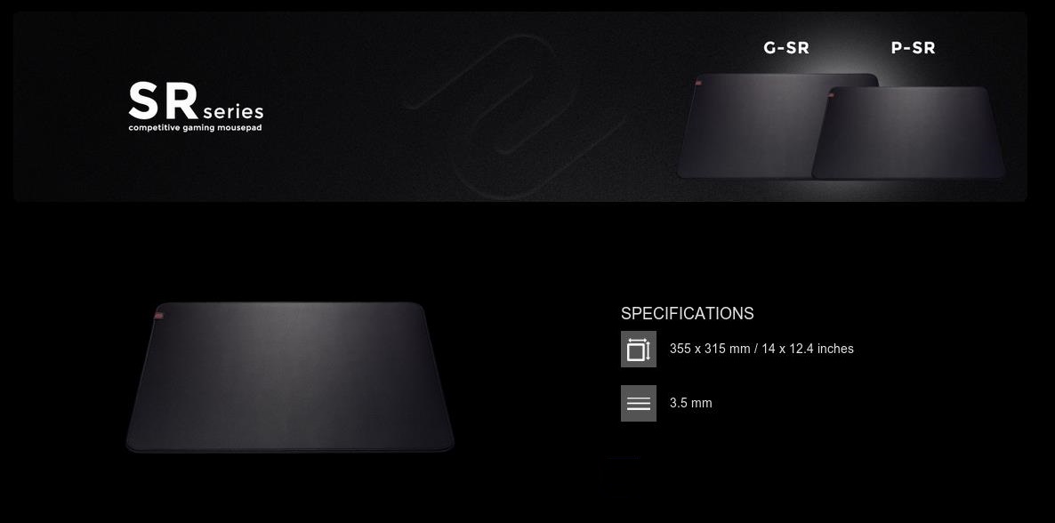 A large marketing image providing additional information about the product BenQ ZOWIE P-SR Medium Soft Cloth Gaming Mousemat - Additional alt info not provided