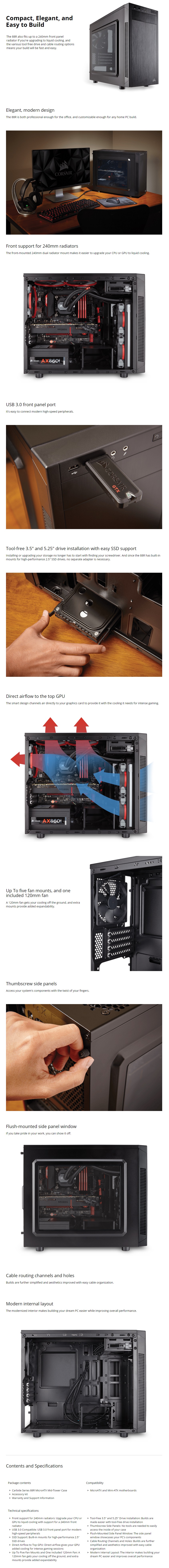 A large marketing image providing additional information about the product Corsair Carbide 88R Mid Tower Case w/Side Panel Window - Additional alt info not provided