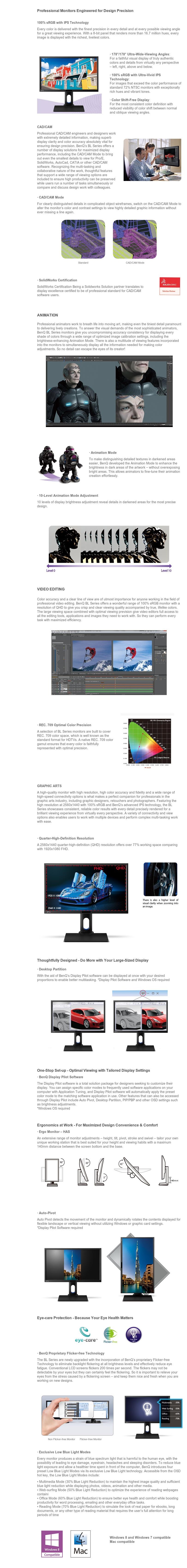 A large marketing image providing additional information about the product BenQ BL2420PT 23.8" WQHD 5MS IPS LED Monitor - Additional alt info not provided