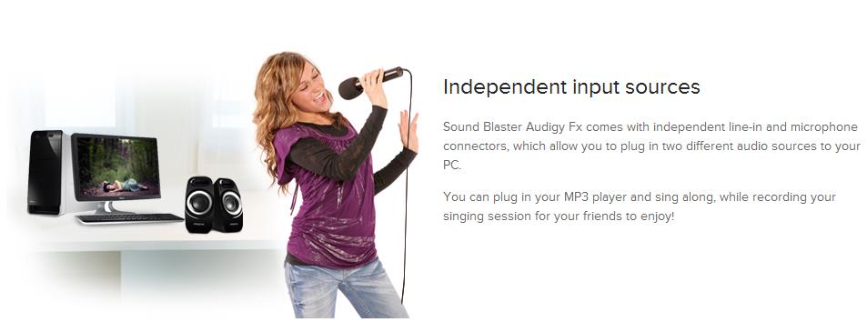A large marketing image providing additional information about the product Creative Sound Blaster Audigy FX PCIe Sound Card - Additional alt info not provided