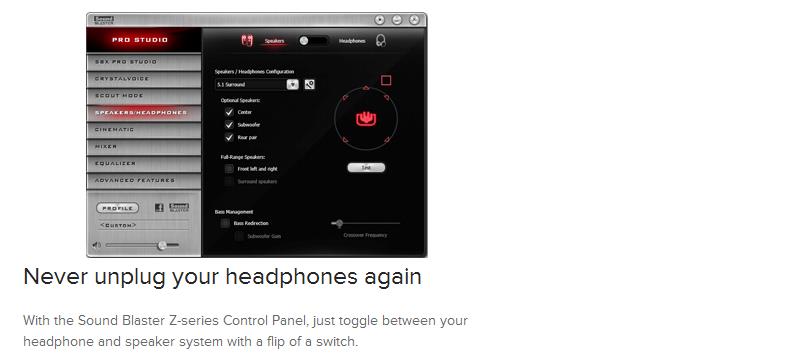 A large marketing image providing additional information about the product Creative Sound Blaster ZX 5.1 PCIe Sound Card w/ Control - Additional alt info not provided