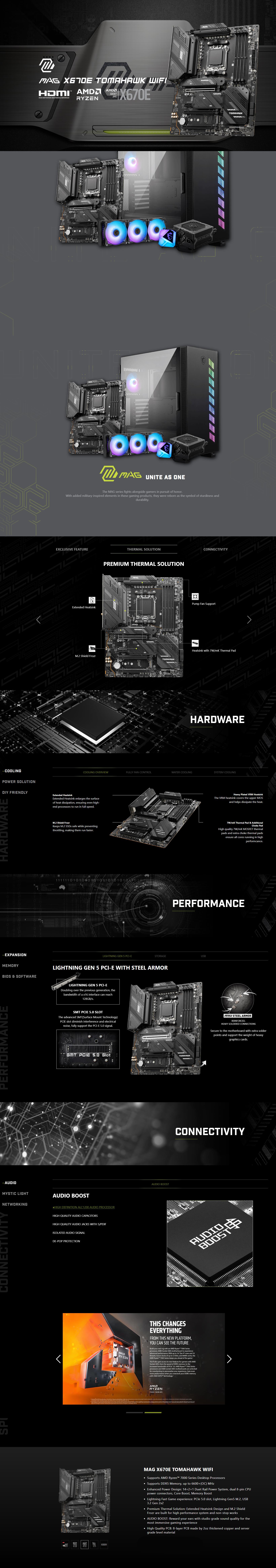 A large marketing image providing additional information about the product MSI MAG X670E Tomahawk WiFi AM5 ATX Desktop Motherboard - Additional alt info not provided