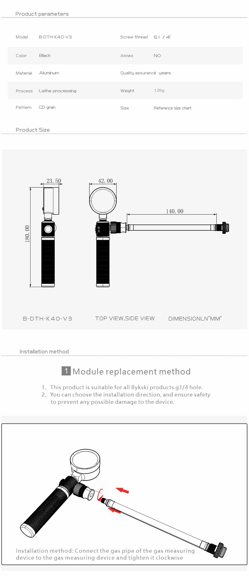 A large marketing image providing additional information about the product Bykski Water Cooling Loop Seal Tester - Additional alt info not provided