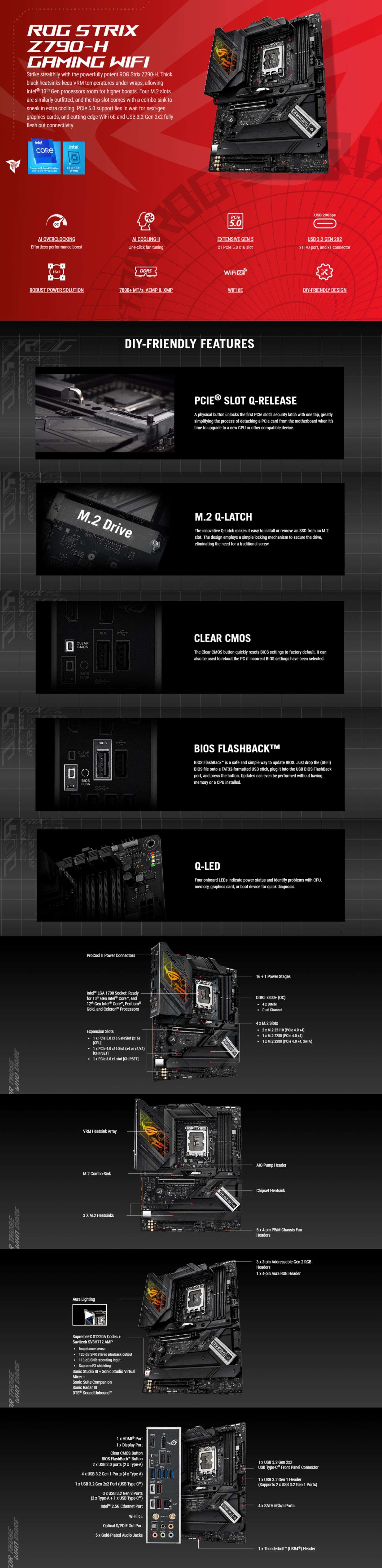 A large marketing image providing additional information about the product ASUS ROG STRIX Z790-H Gaming WiFi LGA1700 ATX Desktop Motherboard - Additional alt info not provided