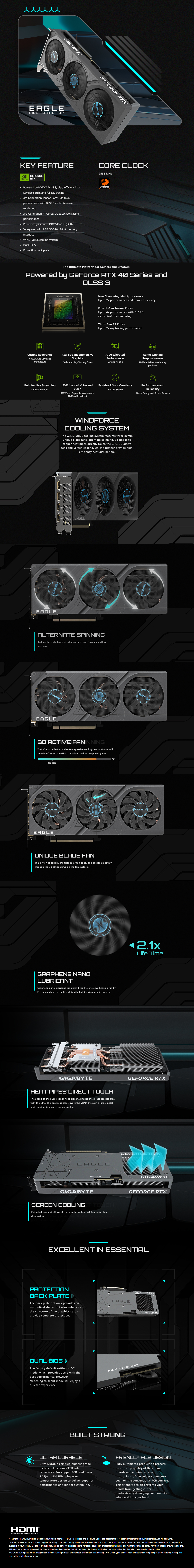 A large marketing image providing additional information about the product Gigabyte GeForce RTX 4060 Ti Eagle 8GB GDDR6 - Additional alt info not provided