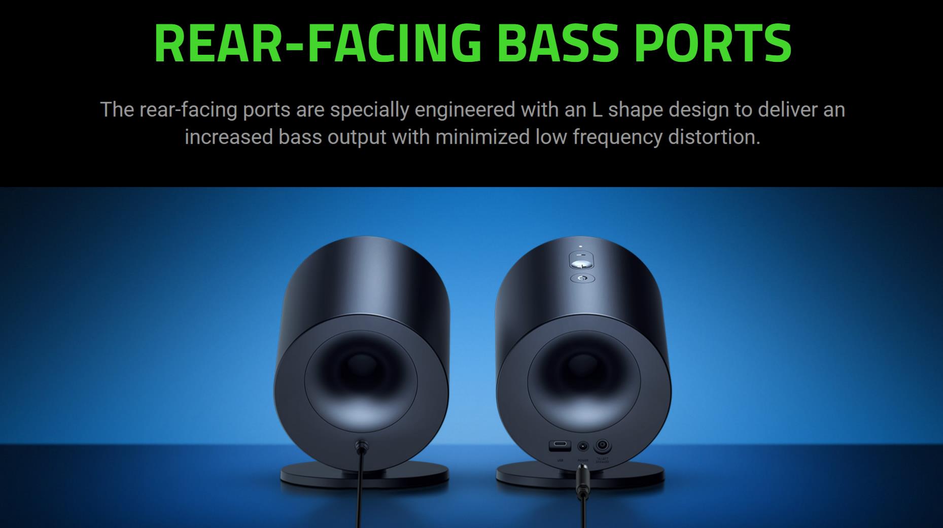 A large marketing image providing additional information about the product Razer Nommo V2 X - Full-Range 2.0 PC Gaming Speakers  - Additional alt info not provided