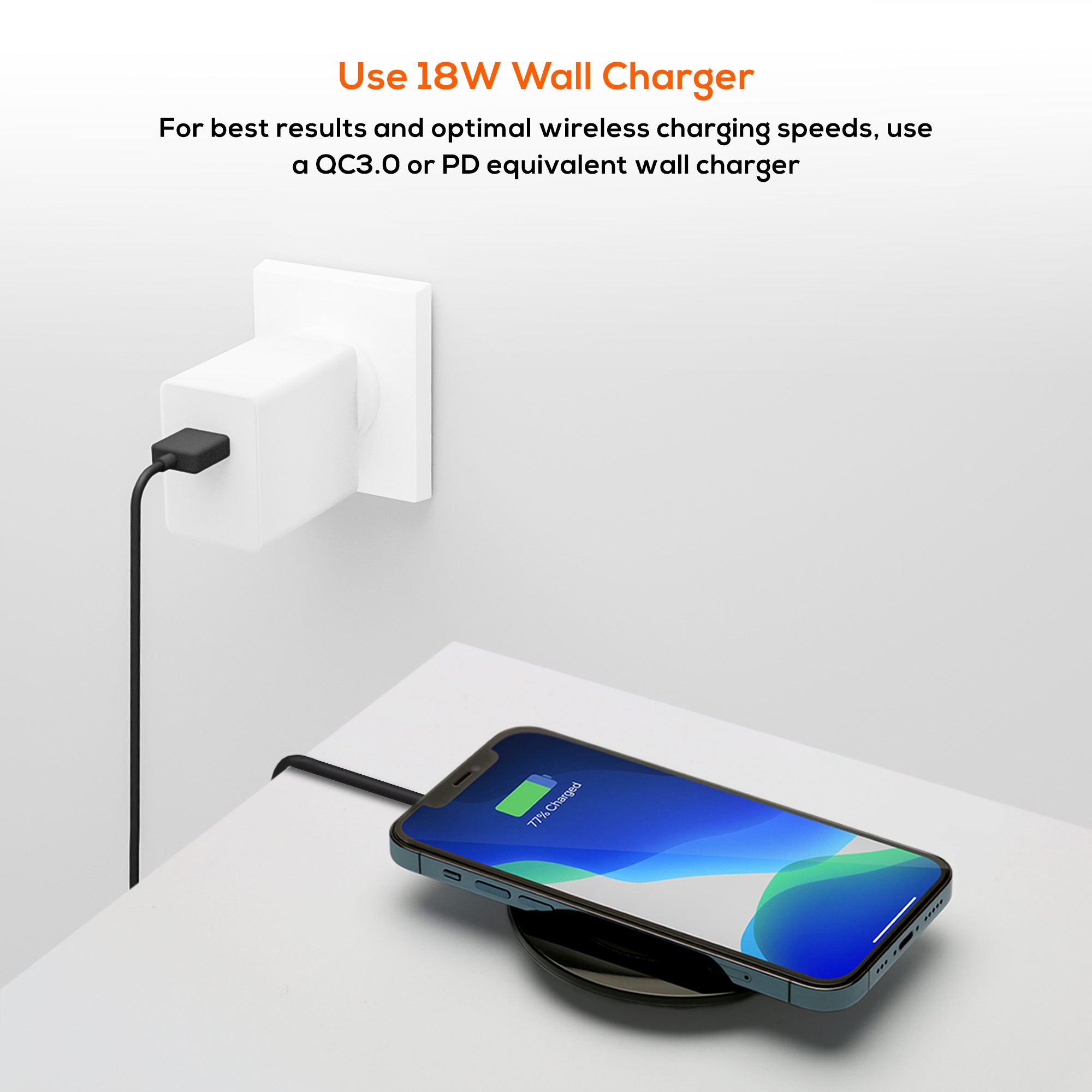 A large marketing image providing additional information about the product mbeat Gorilla Power 10W Qi Certified Wireless Charging Pad - Additional alt info not provided