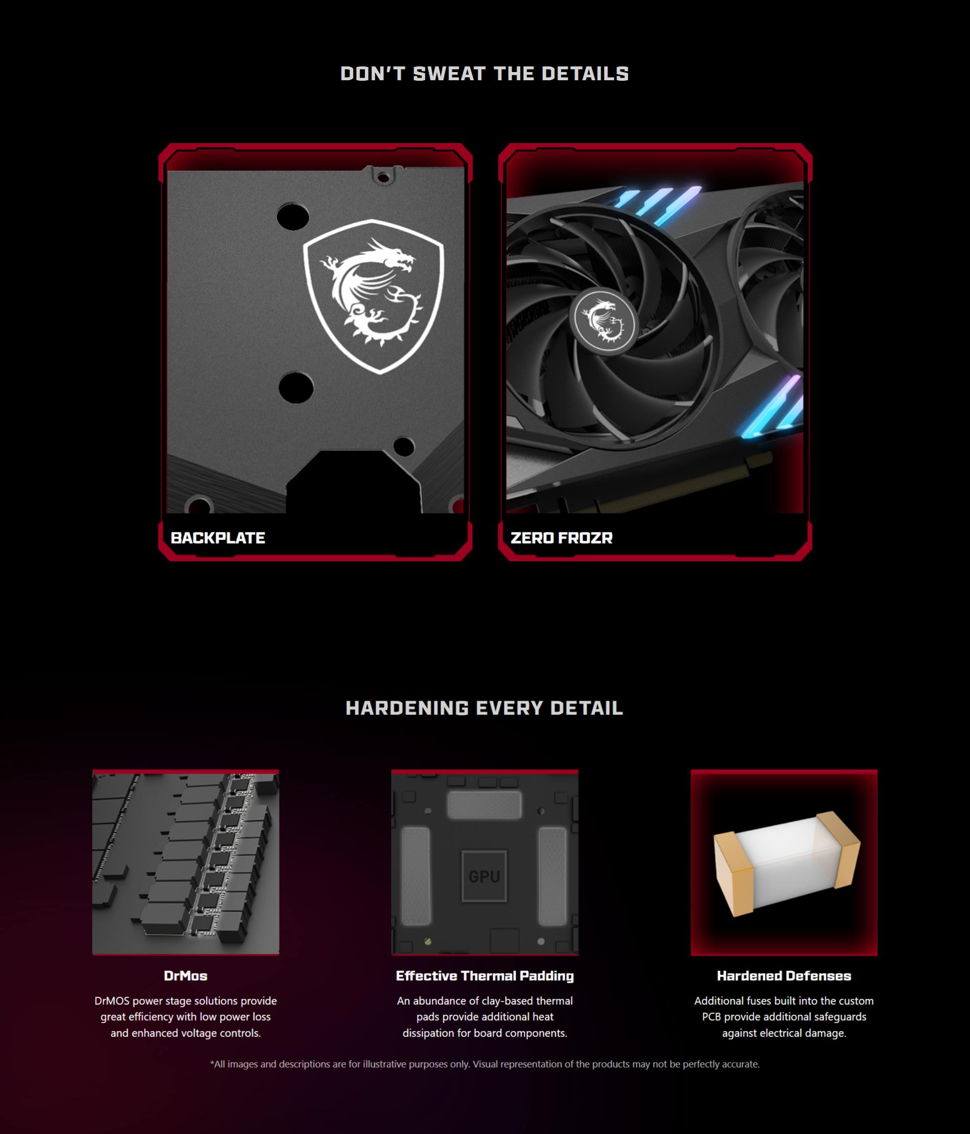 A large marketing image providing additional information about the product MSI GeForce RTX 4060 Gaming X 8GB GDDR6 - Additional alt info not provided