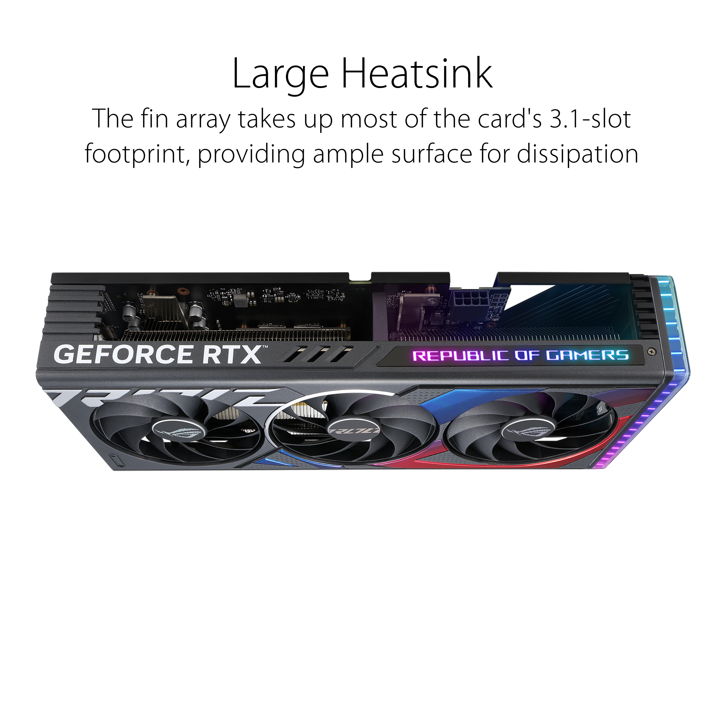 A large marketing image providing additional information about the product ASUS GeForce RTX 4060 ROG Strix OC 8GB GDDR6 - Additional alt info not provided
