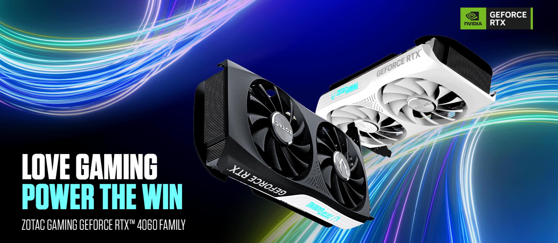 A large marketing image providing additional information about the product ZOTAC GAMING GeForce RTX 4060 Twin Edge OC 8GB GDDR6 - White - Additional alt info not provided