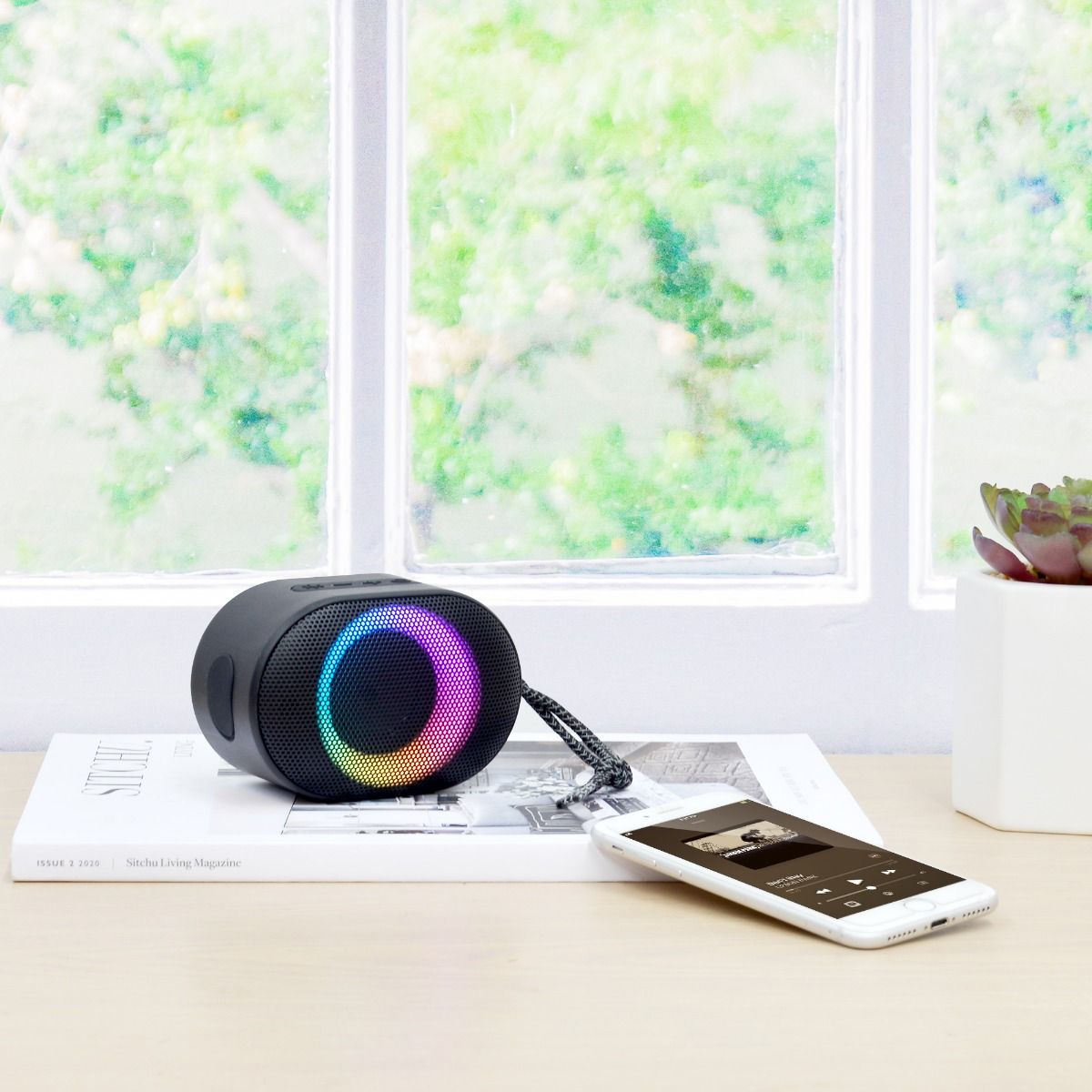 A large marketing image providing additional information about the product mbeat BUMP B1 IPX6 Bluetooth Speaker with Pulsing RGB Lights - Additional alt info not provided