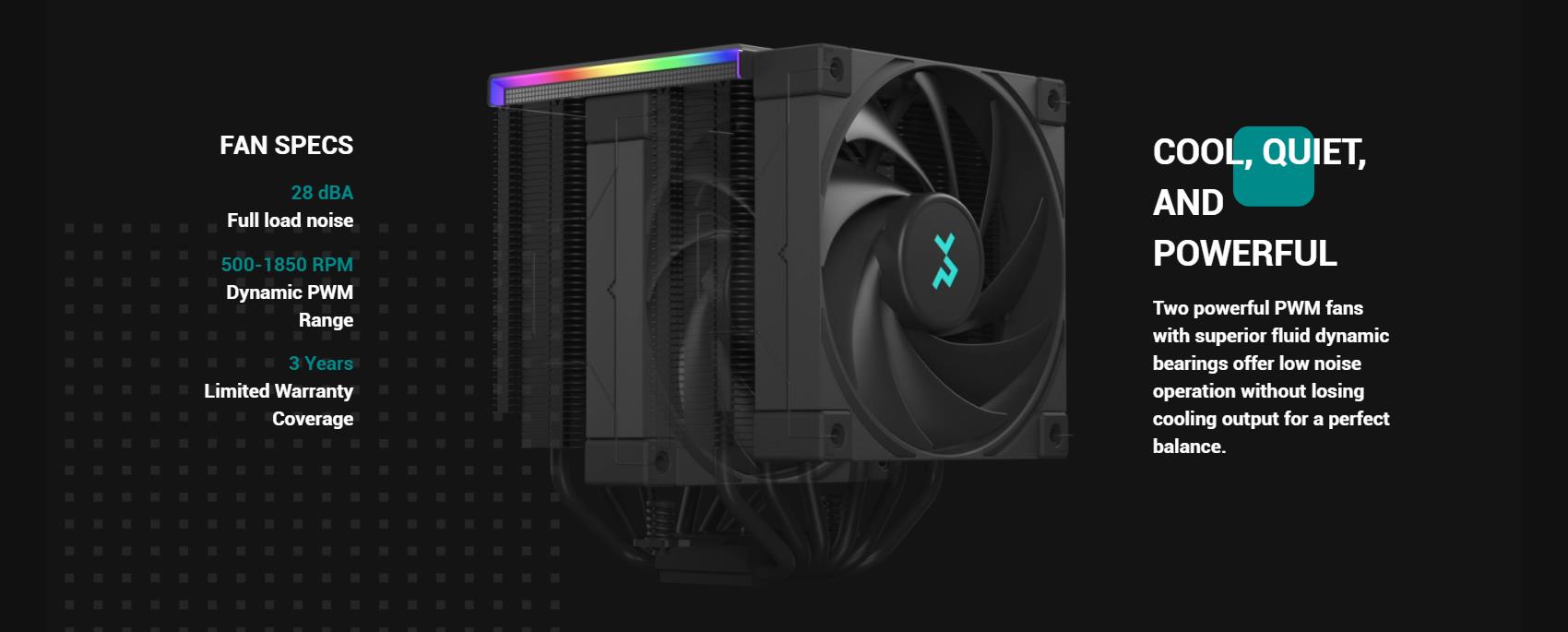 A large marketing image providing additional information about the product DeepCool AK620 Digital CPU Cooler - Black - Additional alt info not provided