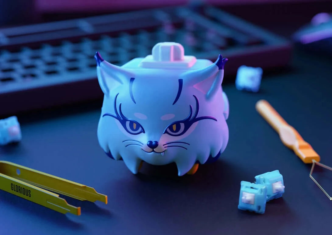A large marketing image providing additional information about the product Glorious Switch Vinyl Toy - Lynx - Additional alt info not provided